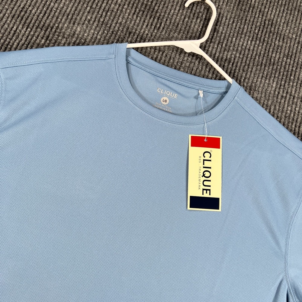Clique Shirt Mens Large Blue Short Sleeve Crew Casual Comfort Outdoor New‎